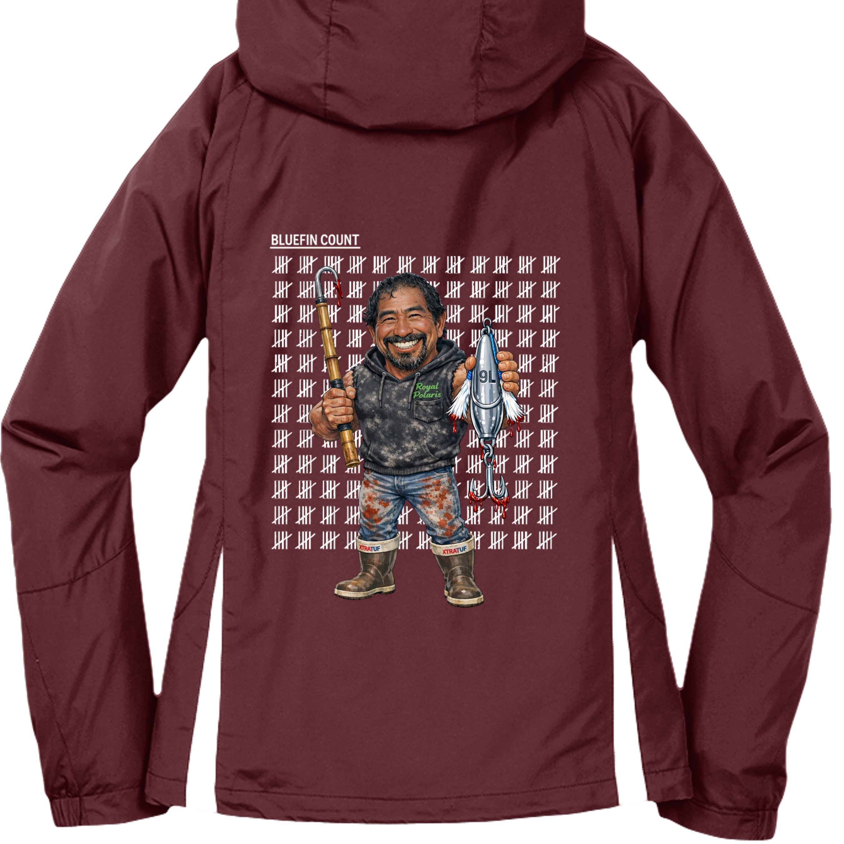 Maroon/ White - LST76 - BACK